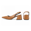 Sapato Scarpin Slingback Salto Bloco
